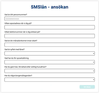 Ansökan om SMSlån